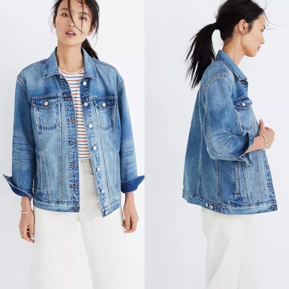 Madewell The Oversized Jean Jacket in Capstone Wash Size XL